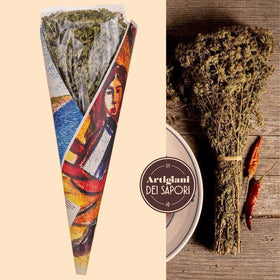 ARTIGIANI DEI SAPORI dried oregano stems in pantry jar for easy access.
