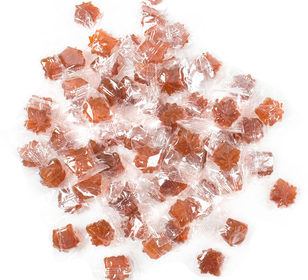 Artisan Owl Maple Drops, individually wrapped for freshness and on-the-go use.