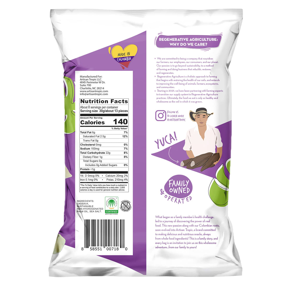 Artisan Tropic Cassava Strips Sea Salt lunchbox-friendly snack