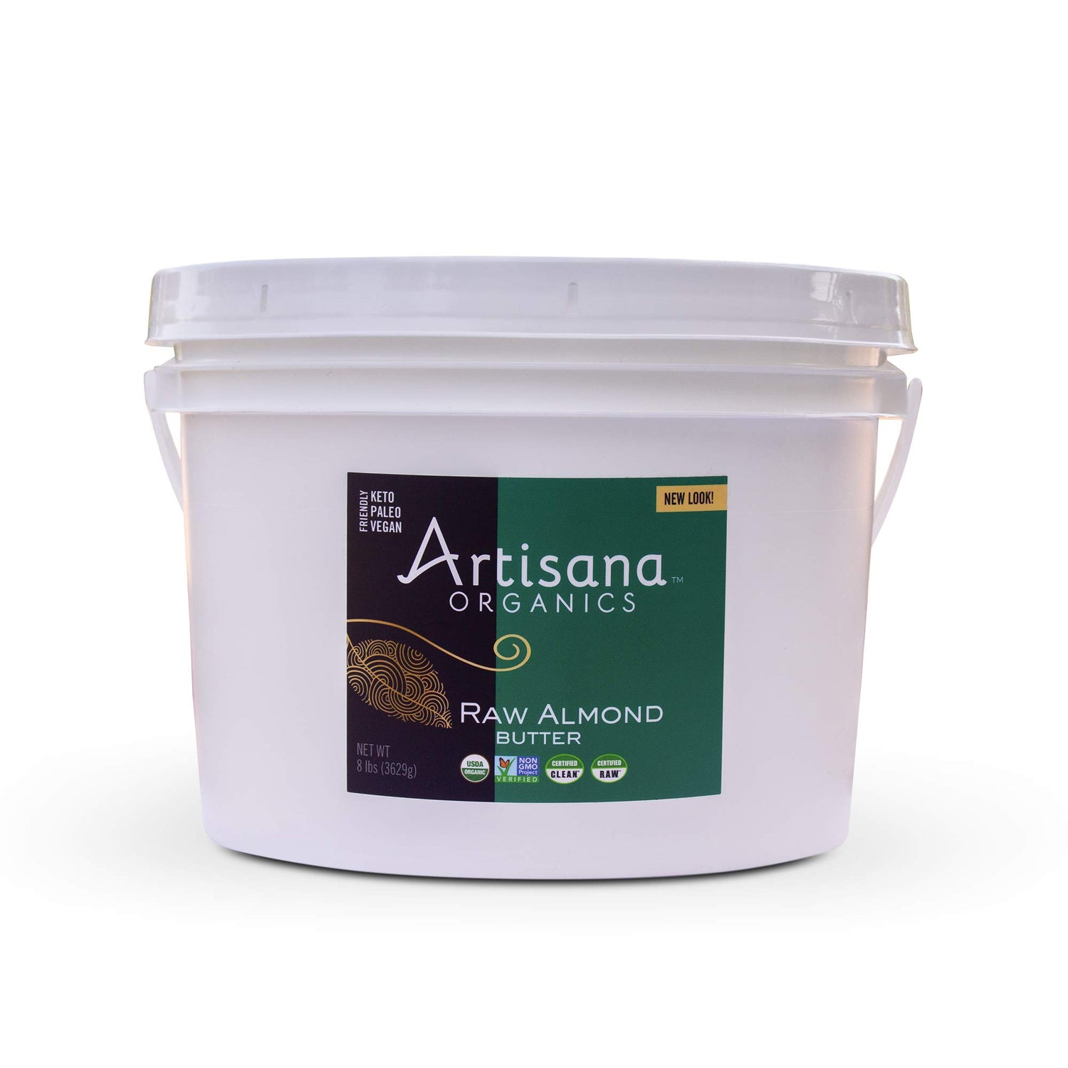 Artisana Almond Butter jar close-up highlighting pure ingredients for quick creamy snacking