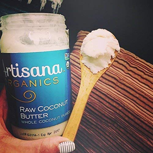 Artisana coconut butter on fruit salad adds natural sweetness