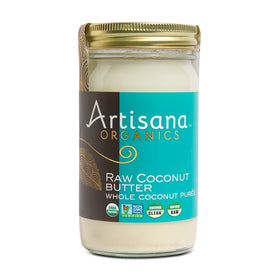 Artisana Coconut Butter jar view shows pure ingredient for vegan spreads