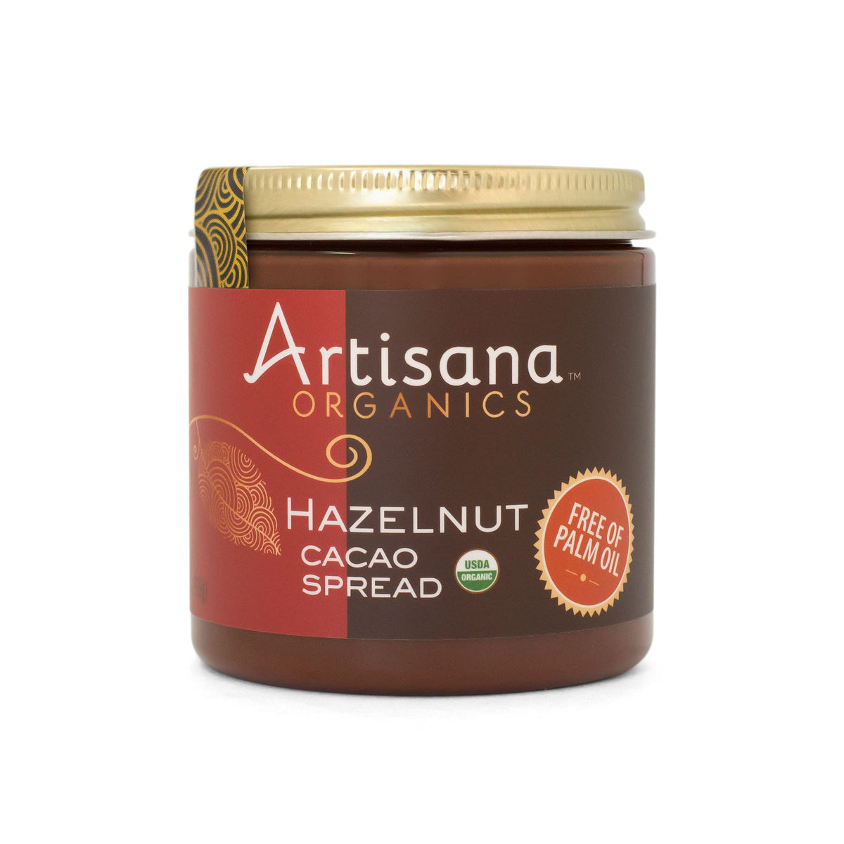Artisana Hazelnut Cacao Spread jar, perfect vegan toast topping with rich hazelnut cacao.