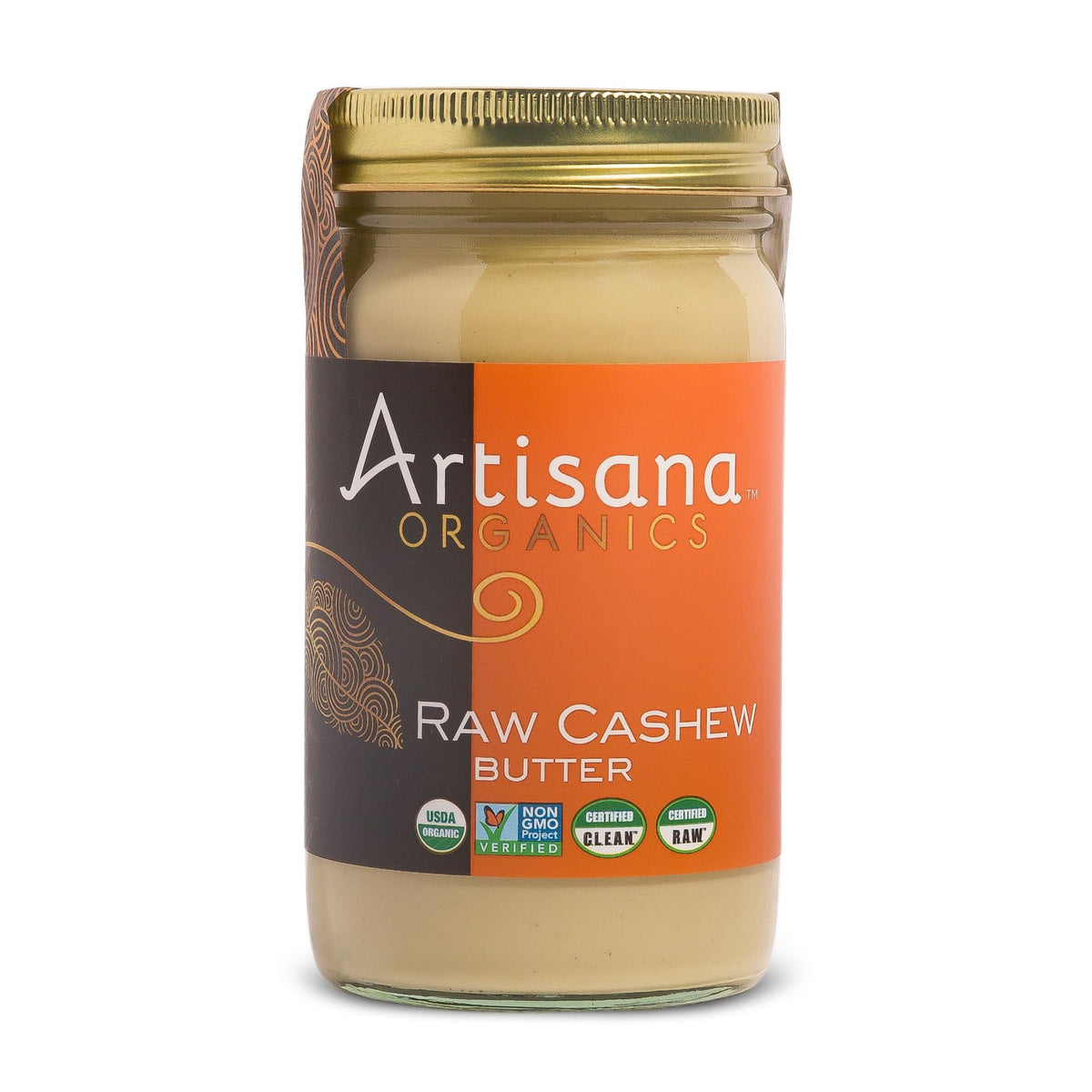 Artisana raw cashew butter in a jar shows creamy, simple spread.