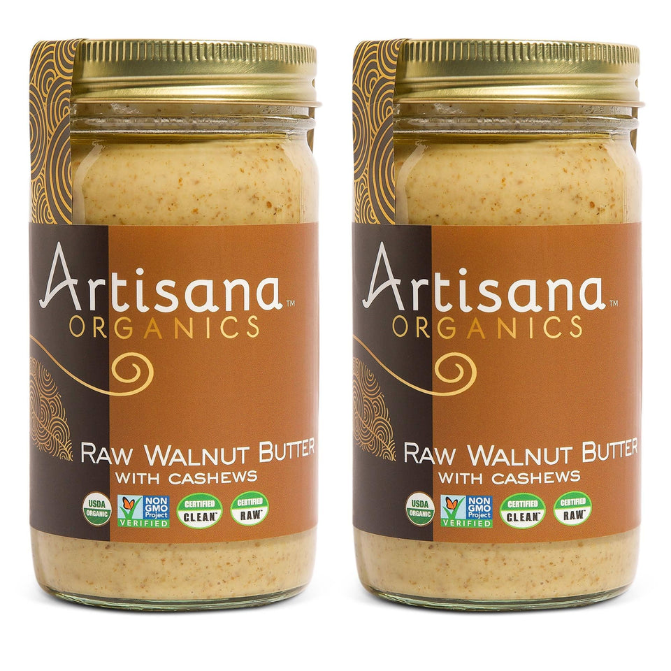 Artisana walnut butter cashews duo jar ideal for snacking