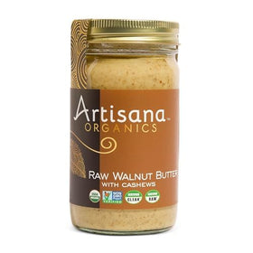 Artisana Walnut Butter with Cashews jar front view, wholesome snack option