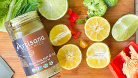 Artisana Organic two-ingredient walnuts and cashews ingredients close-up