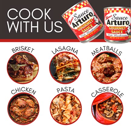 Arturo Mushrooms sauce stored in pantry demonstrates easy base for meals