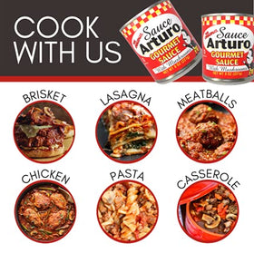 Arturo Mushrooms sauce stored in pantry demonstrates easy base for meals