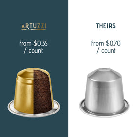 Artuzzi aluminum pods protect freshness, preserving aroma and flavor from light and air exposure.