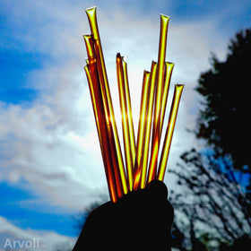 Arvoli honey sticks drizzled over toast and pastries for a floral glaze