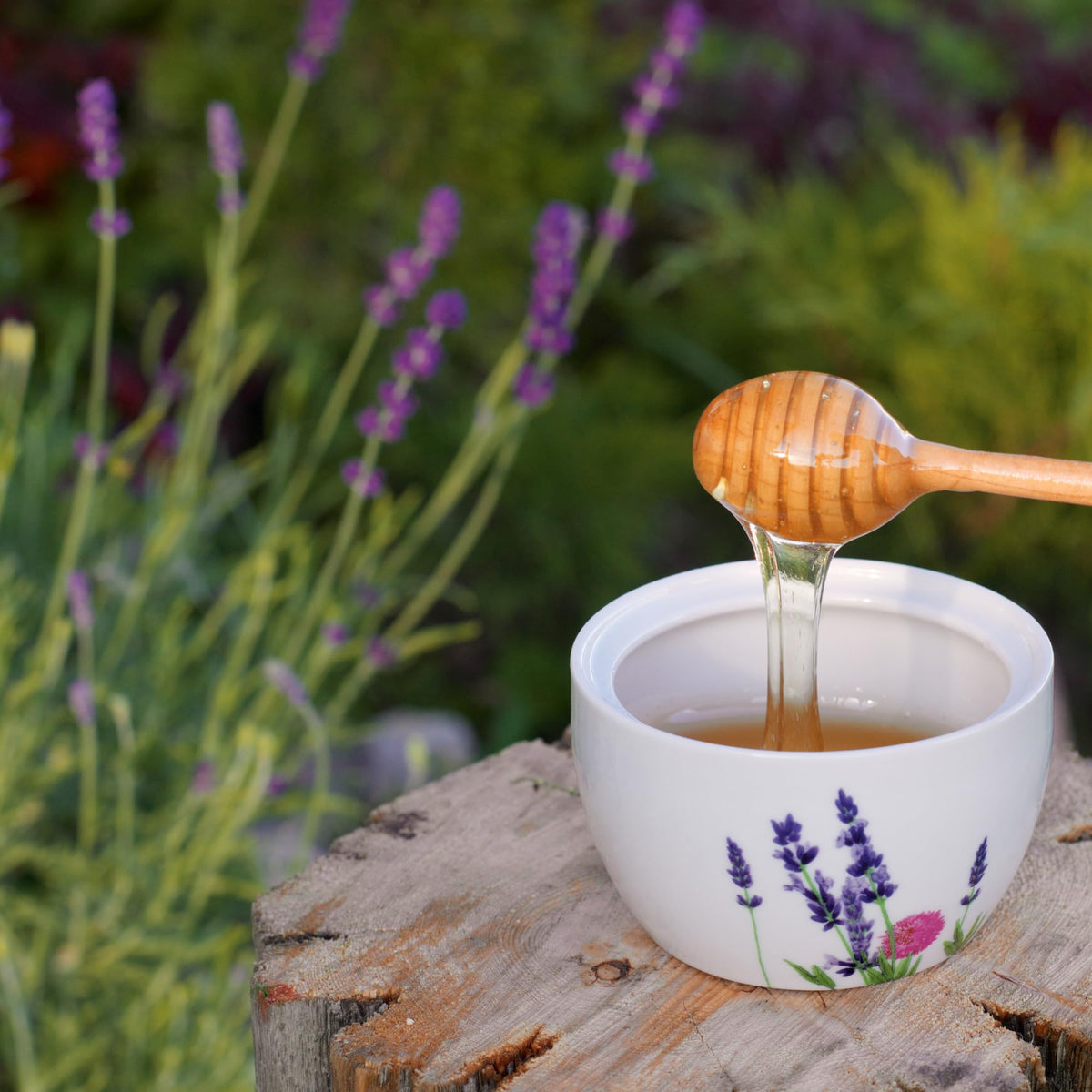 Arvoli Lavender Honey pour over tea demonstrates a floral, fragrant sweetener for hot drinks