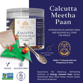 Close-up of Aryaa Calcutta Paan spice blend with vibrant colors.