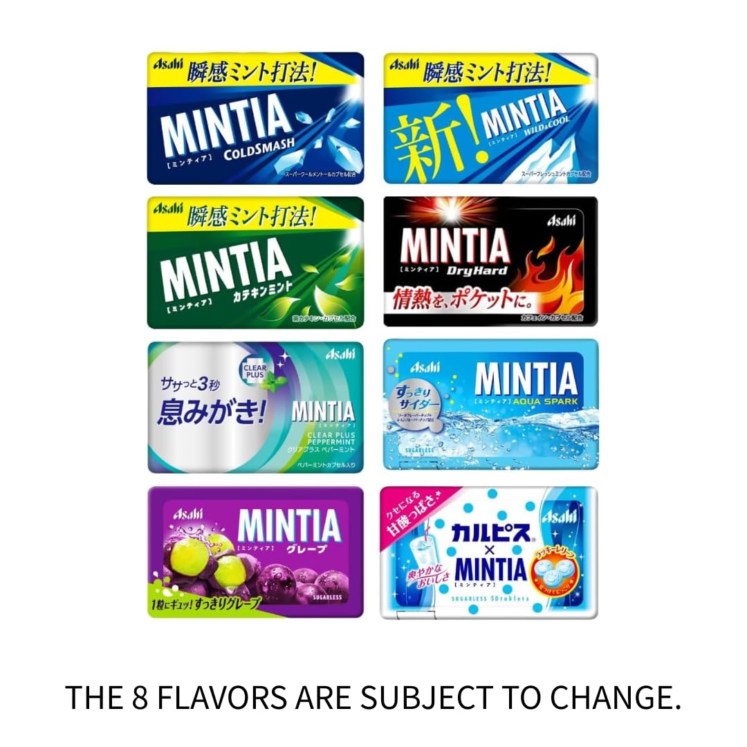 Mintia mints close-up with glossy coating showing minty aroma