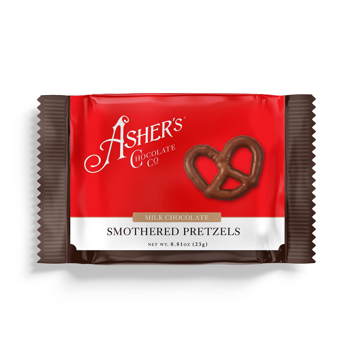 Asher's Chocolates gourmet milk chocolate coating adds rich sweetness to every bite.