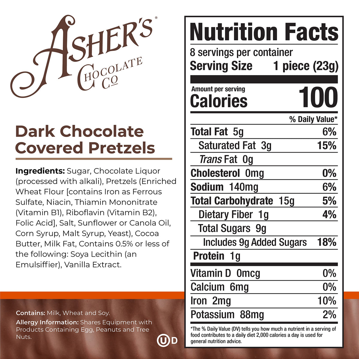 Asher's Chocolates gourmet sweet and salty pretzels for sharing and gifting.