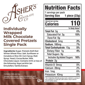 Asher's pretzels individually wrapped for fresh, on-the-go snacking.