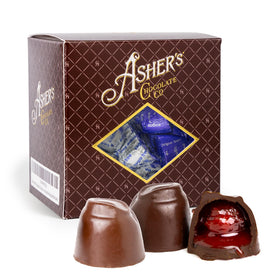 Asher's Sugar Free Cherry Cordials in a gift box, ready for gifting