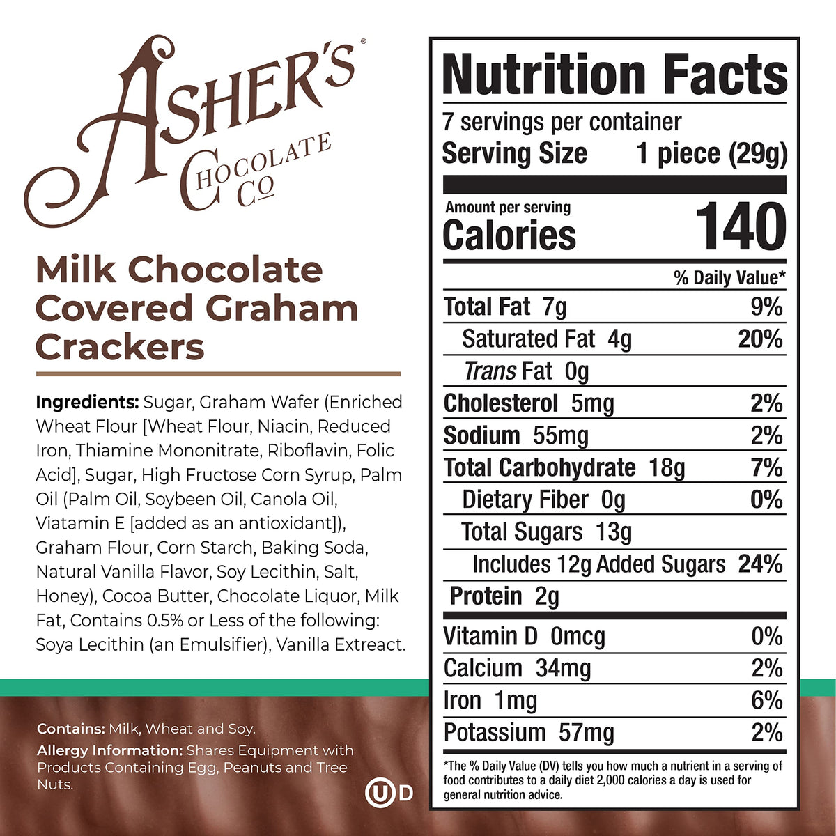 Graham crackers dipped in milk chocolate from Asher's Chocolates, ideal after dinner