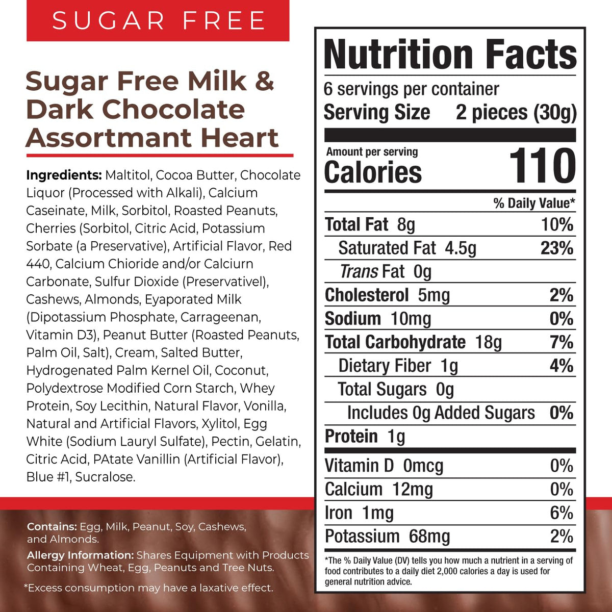 Asher's sugar-free chocolates in milk and dark, close-up.