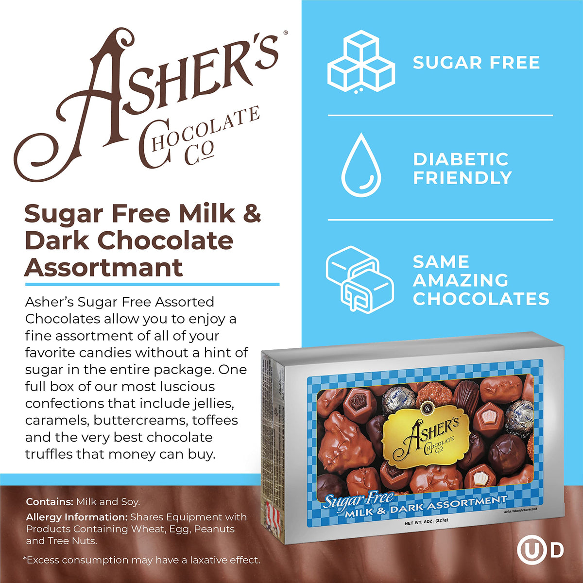 Asher's Sugar Free jellies and caramels offer soft textures without added sugar.