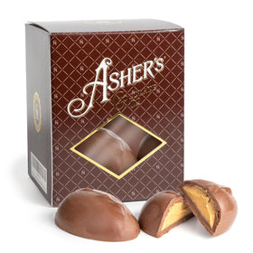 Asher's sugar-free milk chocolate eggs in a 13-count set for gifting.