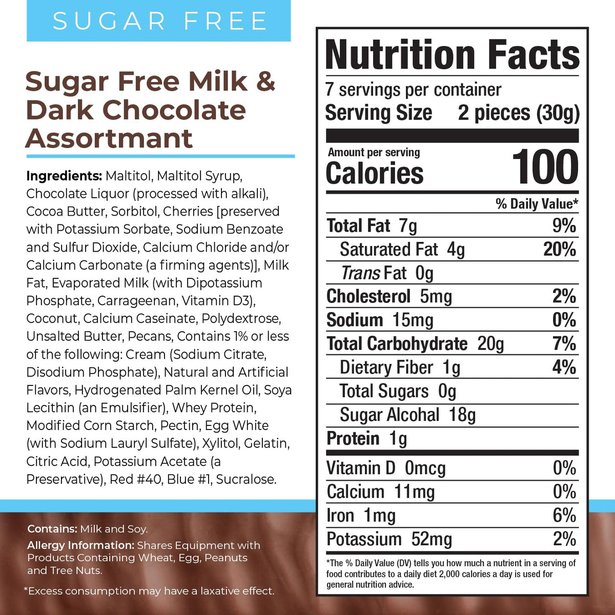 Asher's Sugar Free Milk Chocolate pieces with creamy texture, sugar-free indulgence.