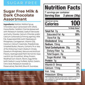 Asher's Sugar Free Milk Chocolate pieces with creamy texture, sugar-free indulgence.