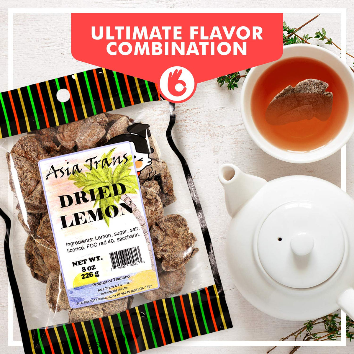 Asia Trans & Co. Asian-style lemon snack pack, versatile for snacks and drinks