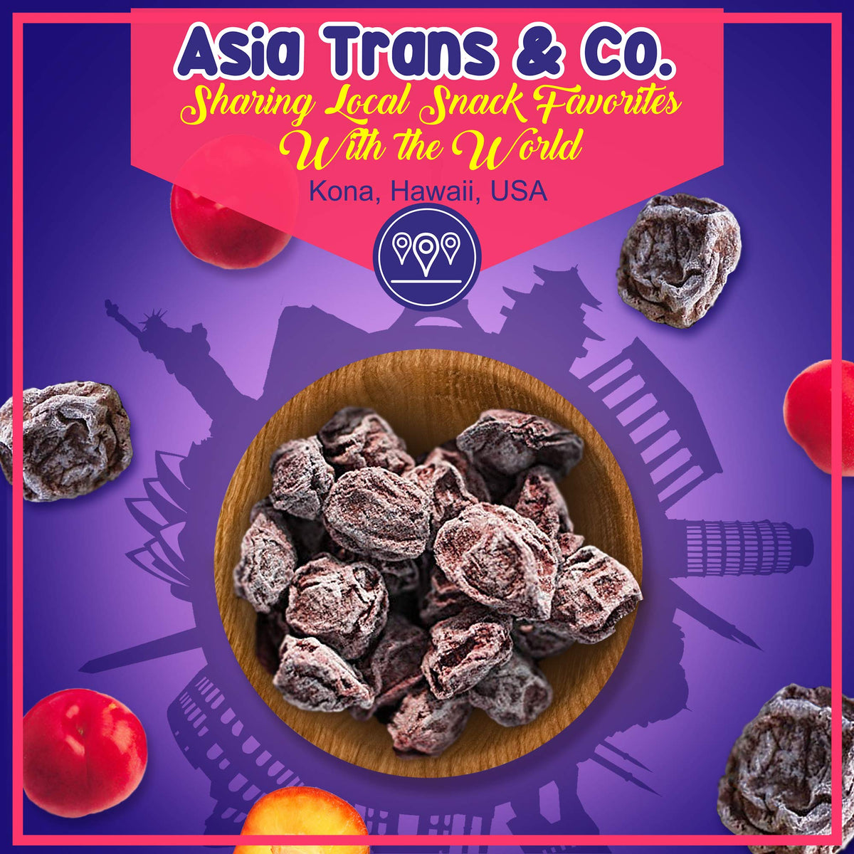 Asia Trans & Co. Sweet Seedless Li Hing Mui travel pouch for trips.