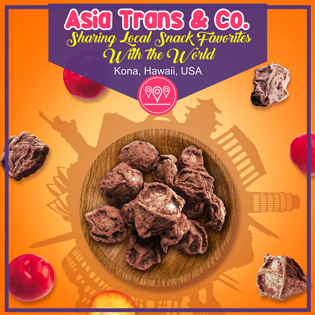 Packaging in Hawaii for Asia Trans Li Hing Mui crack seed plums