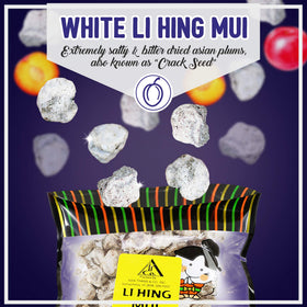 Asia Trans Seeded White Li Hing Mui crack seed plums closeup showing product detail
