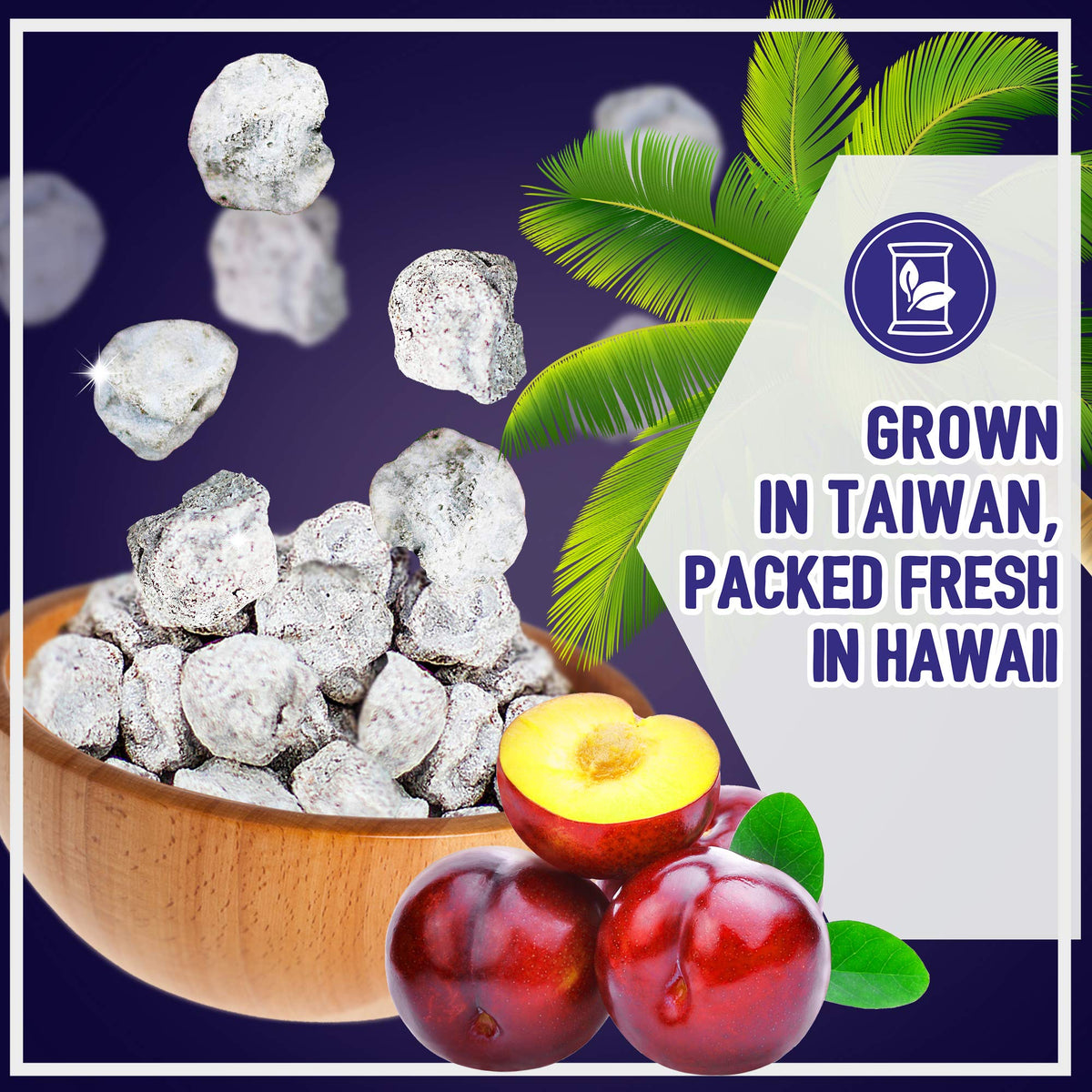 Asia Trans Seeded White Li Hing Mui crack seed plums serving suggestion with pineapple