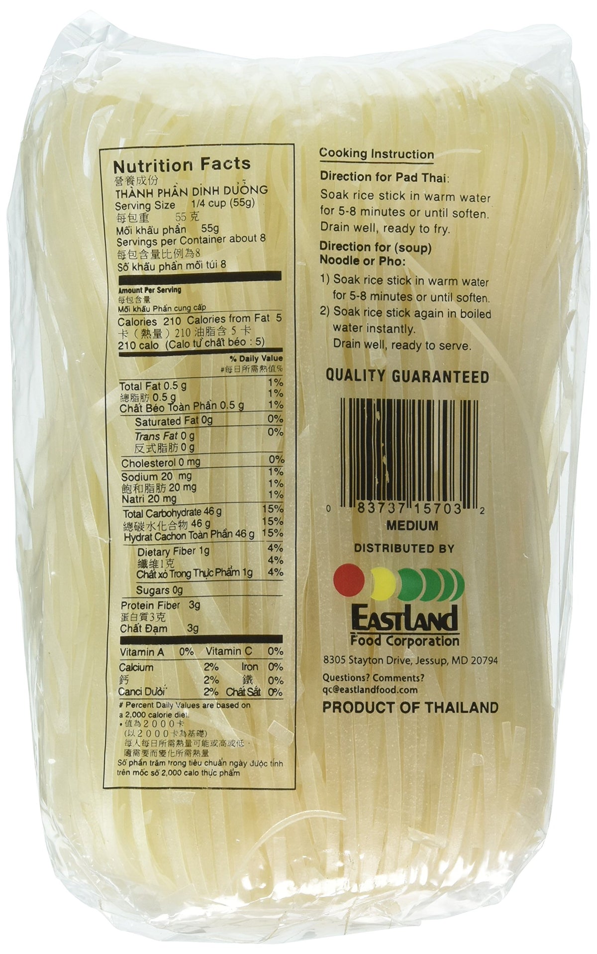 Asian Best rice stick noodle medium 16oz pack ready for boiling and stir-fry