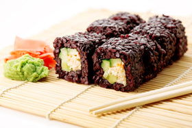 Asian Best Riceberry Rice kitchen scene with steaming pot and curry toppings
