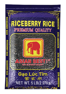 Asian Best Riceberry Rice pack shot displaying premium purple rice for nutritious meals