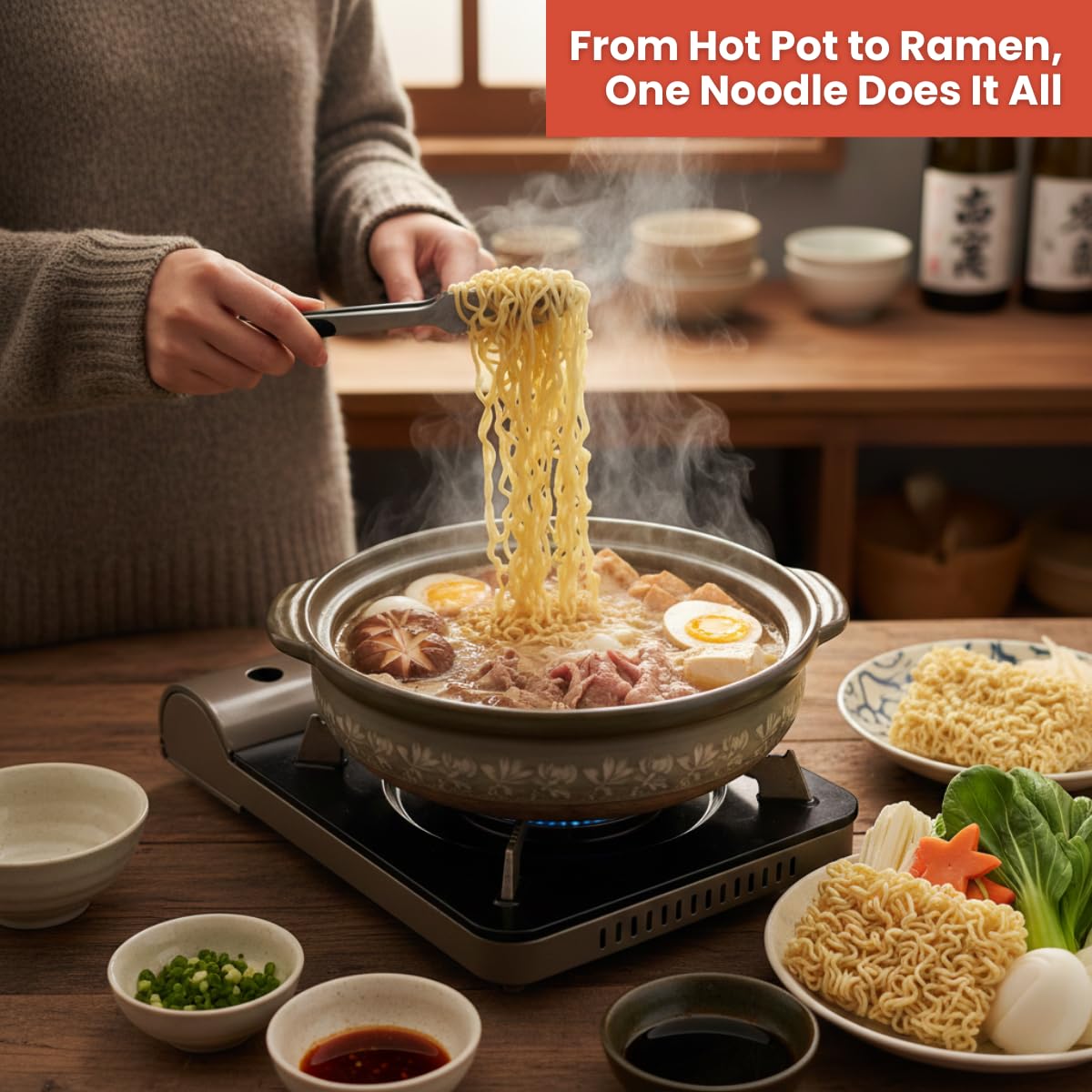 Asiatic Dishes noodles ready in 3 minutes on the stove.