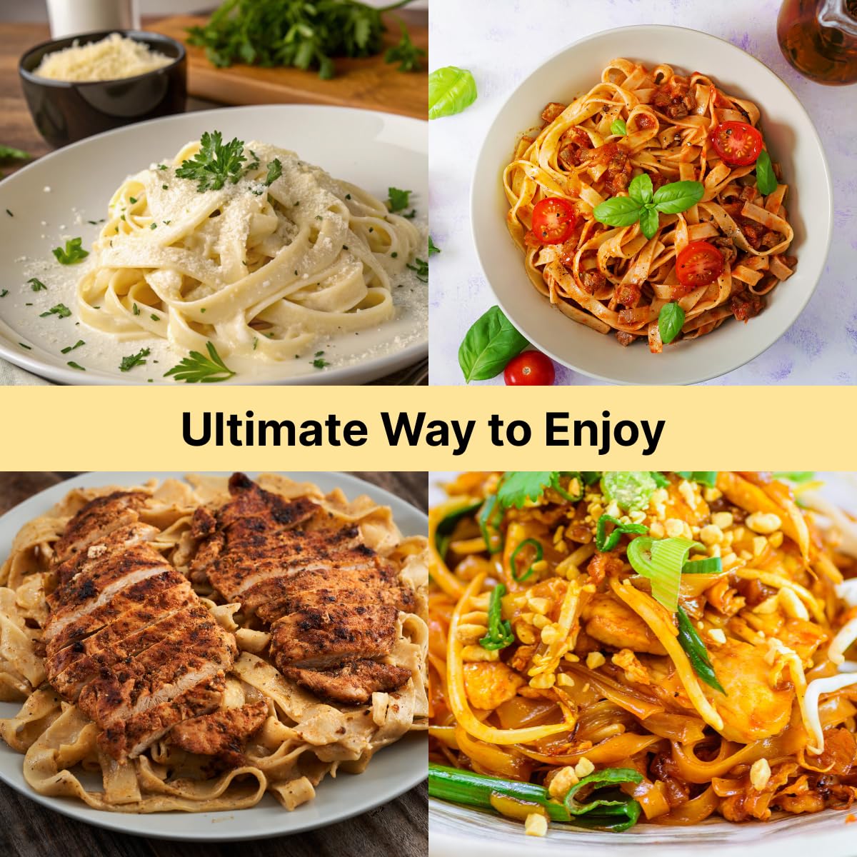 Asiatic Dishes ready-to-serve pasta with sauce options.