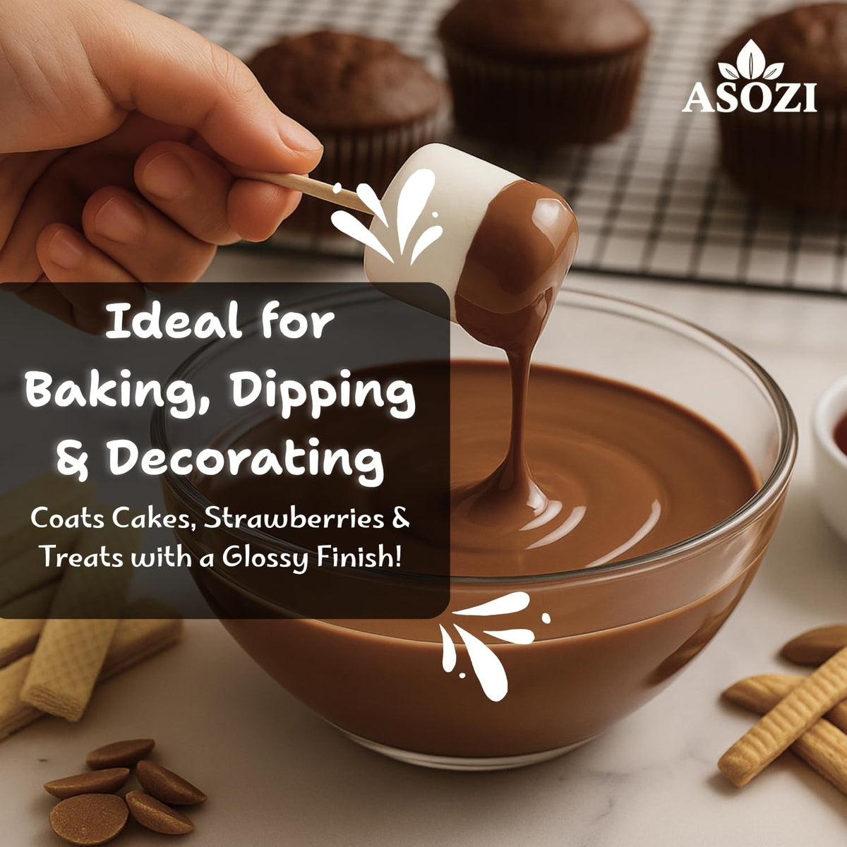 ASOZI chocolate melts coat candies evenly for dipping
