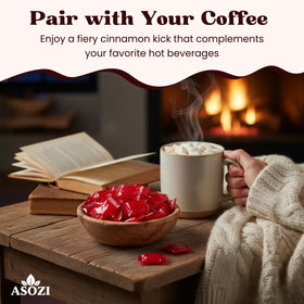 ASOZI Cinnamon Discs on a candy dish display for parties and gatherings.