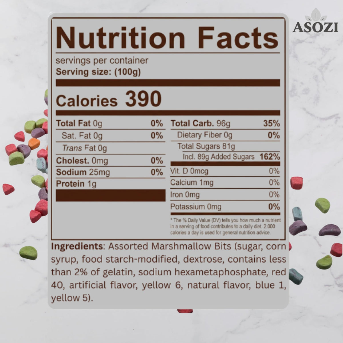 ASOZI crisp mini marshmallows brighten cereals with a playful bite.