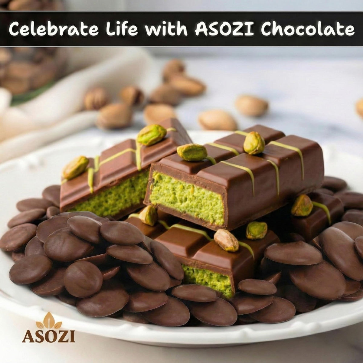 ASOZI Dubai chocolate bar concept ready to melt for home creation