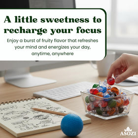 ASOZI fruity sugar-free hard candy in vibrant flavors for celebrations