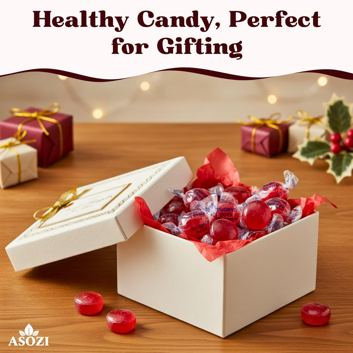 ASOZI gift-ready cinnamon candy box for health-conscious friends