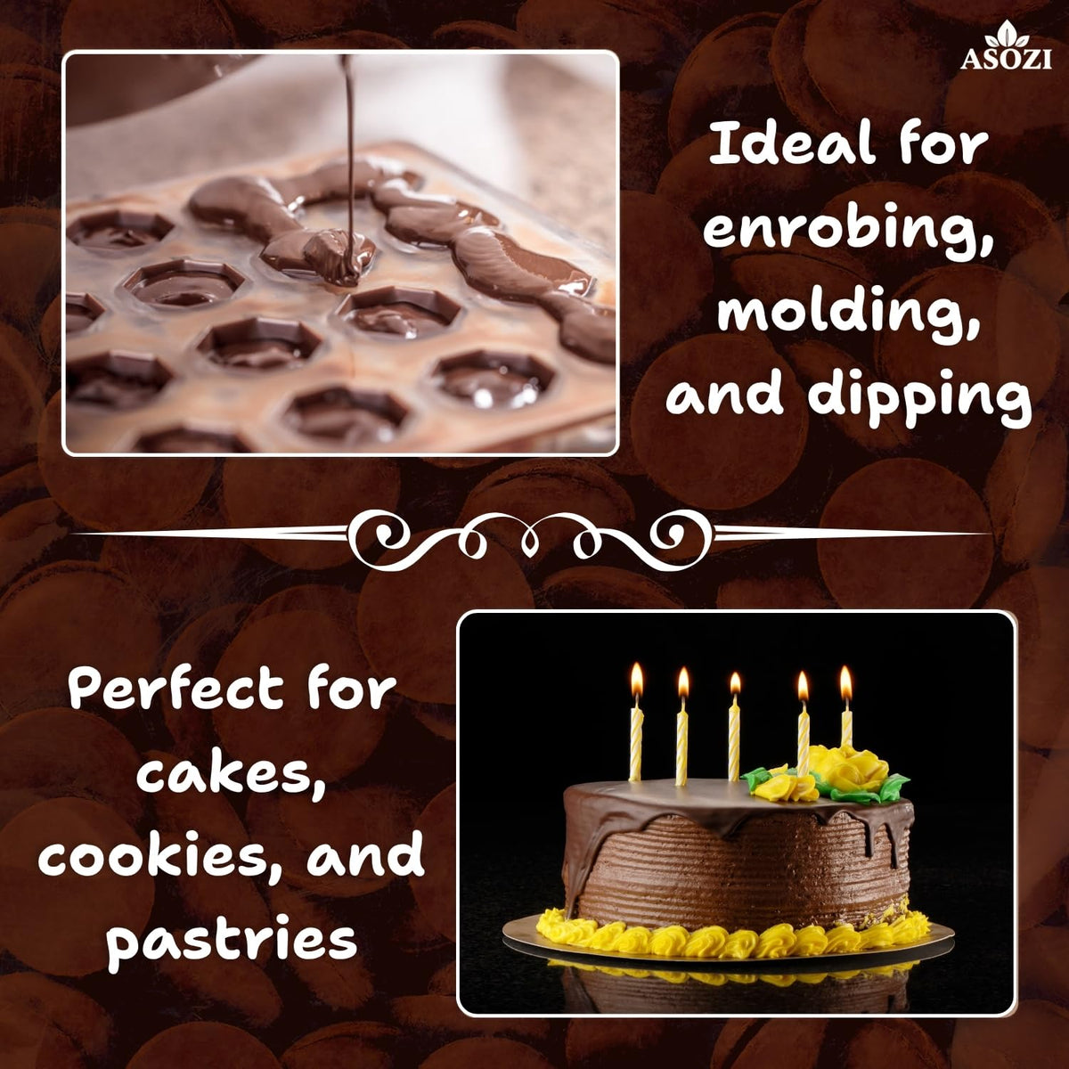 ASOZI glossy fondue dip with melted wafers for dessert dipping