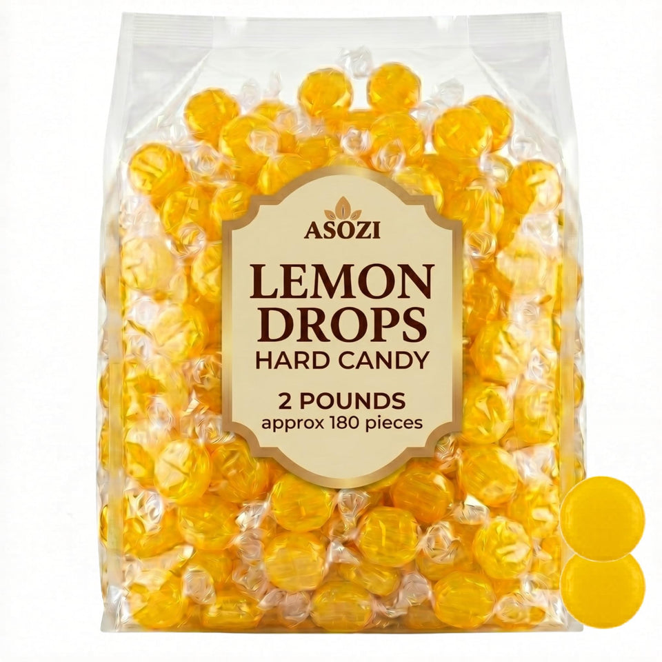 ASOZI Lemon Candy Hard Drops in a 2lb bag, ideal for sharing and gifting.
