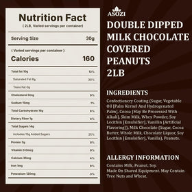 ASOZI milk chocolate coating close-up highlights creamy sweetness with crunchy peanuts.