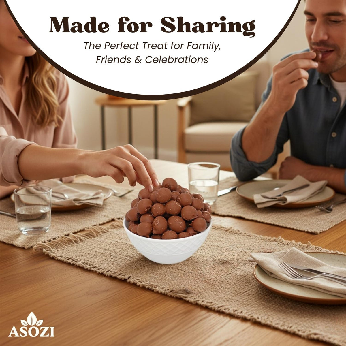 ASOZI resealable 2lb bag preserves freshness for gatherings.