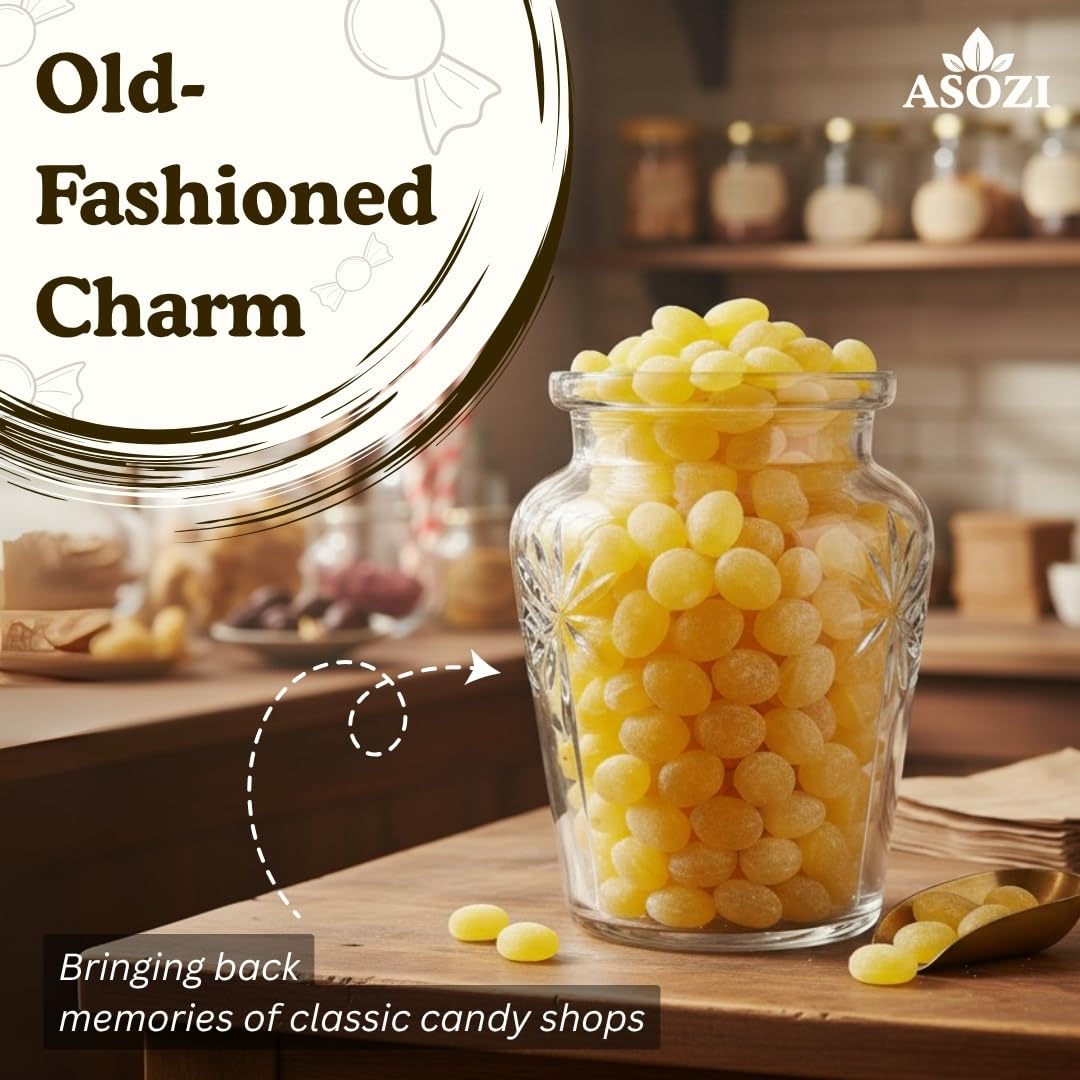 ASOZI Sanded Lemon Drops packaging shows resealable bag for freshness
