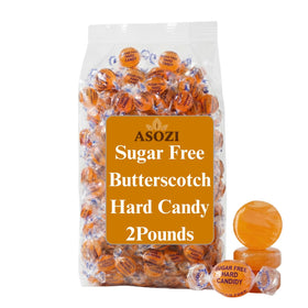 ASOZI sugar-free butterscotch hard candy in a 2lb bulk pack for versatile sharing